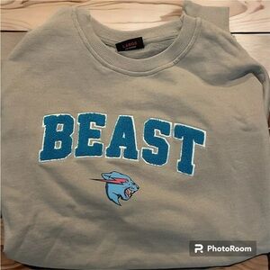 Official Mr Beast Size Large Gray Varsity Crewneck Sweater Large New